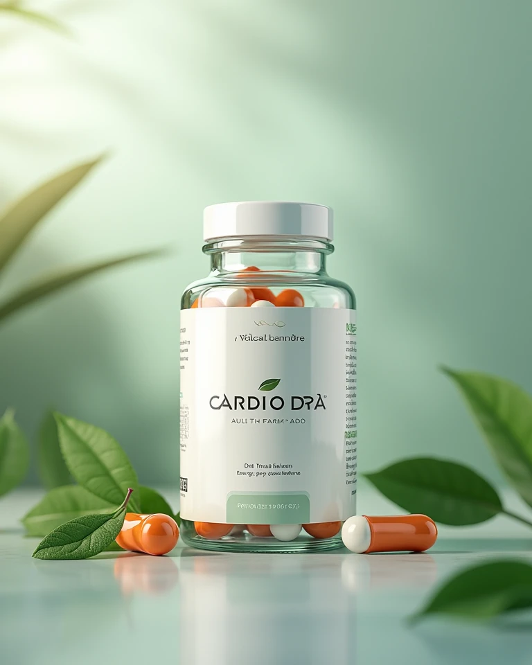 Cardiora natural complex supplement bottle with natural ingredients